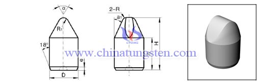 carburo cementado cuña botón